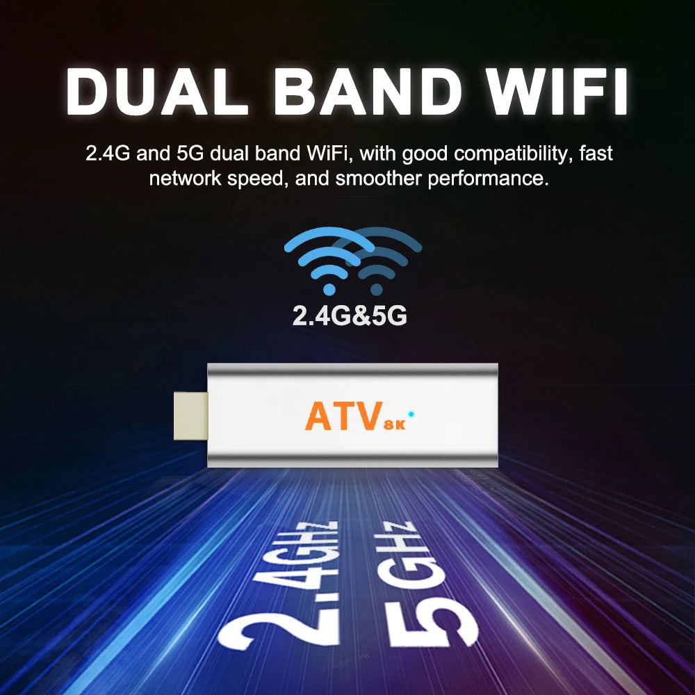 TV Stick Android 14 8K 4K Ultra Schneller Media Player