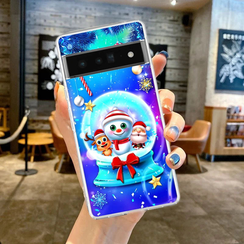 Transparent TPU case with snow motif for Google Pixel 8