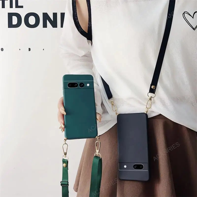 Crossbody Silikonhülle mit Band Pixel