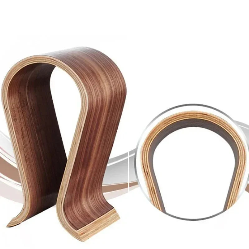 Walnuss Holz U-förmiger Kopfhörerständer Desktop