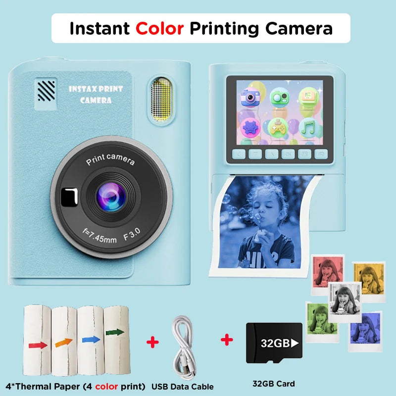 Kinder-Sofortdruckkamera mit Farbfilter und Spaß