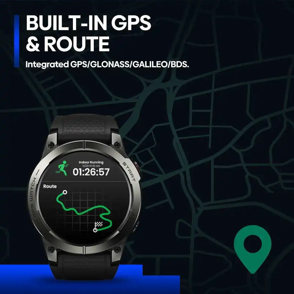 Zeblaze Stratos 3 PRO GPS-Smartwatch Herren 1,43" AMOLED