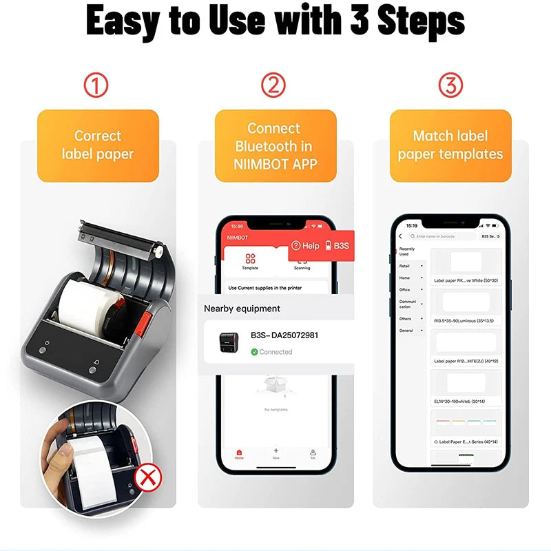NiiMbot B3S Wireless Commercial Label Printer