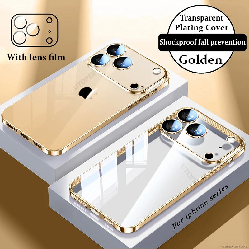 Transparente Anti-Fall-Hülle mit Linsenschutz iPhone 17