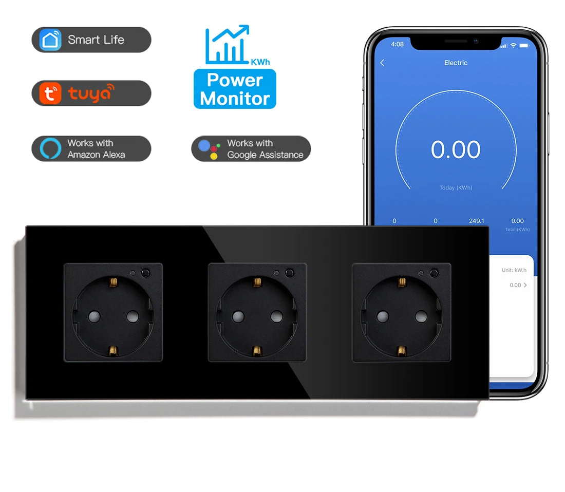 WLAN Smart Steckdose mit Glas Touch Panel & App