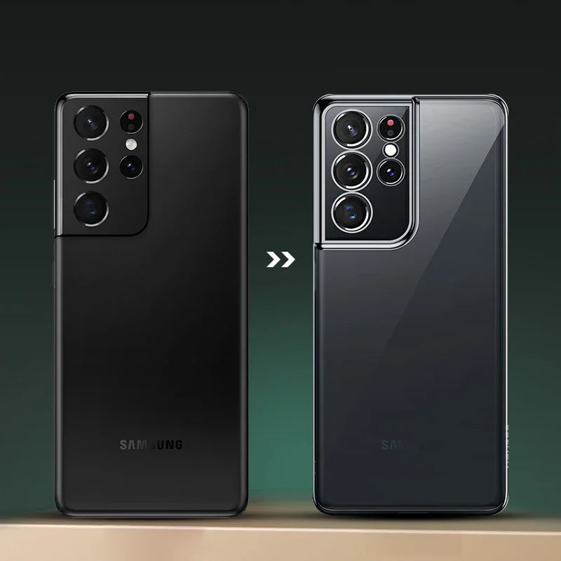 Klare Handyhülle mit glänzendem Rahmen für Samsung