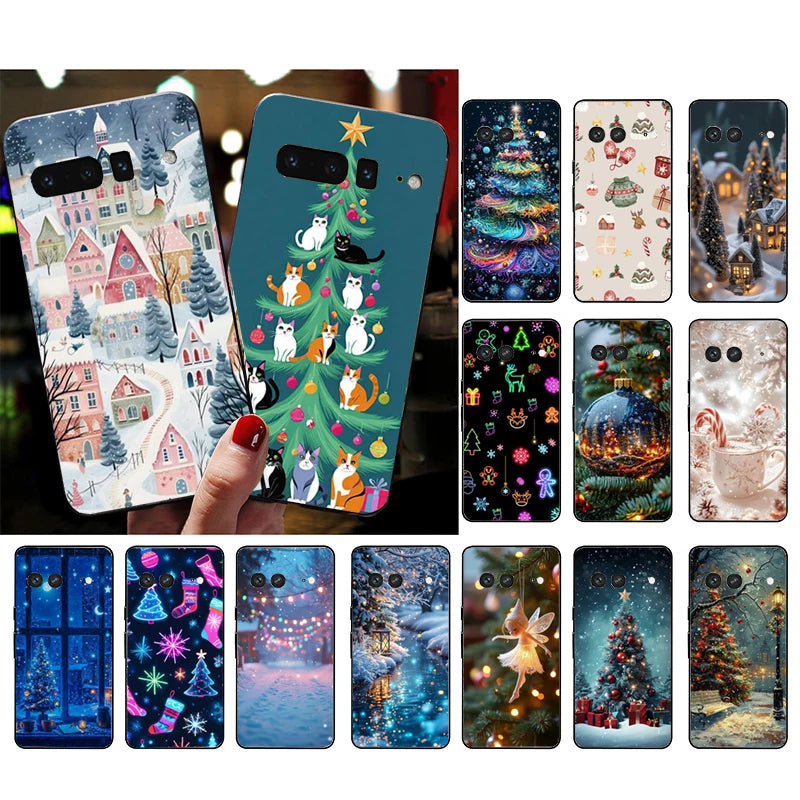 Weiche Weihnachtsbaumlicht TPU Hülle für Google Pixel 8 9 10 stoßfest flexibel kratzfest passgenau