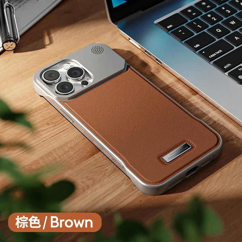 Luxuriöse magnetische PU-Leder Hülle für iPhone 17