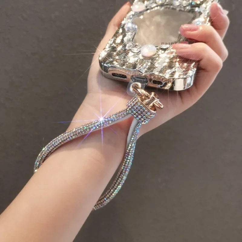 Luxuriöses Strass Handgelenk-Lanyard kurz
