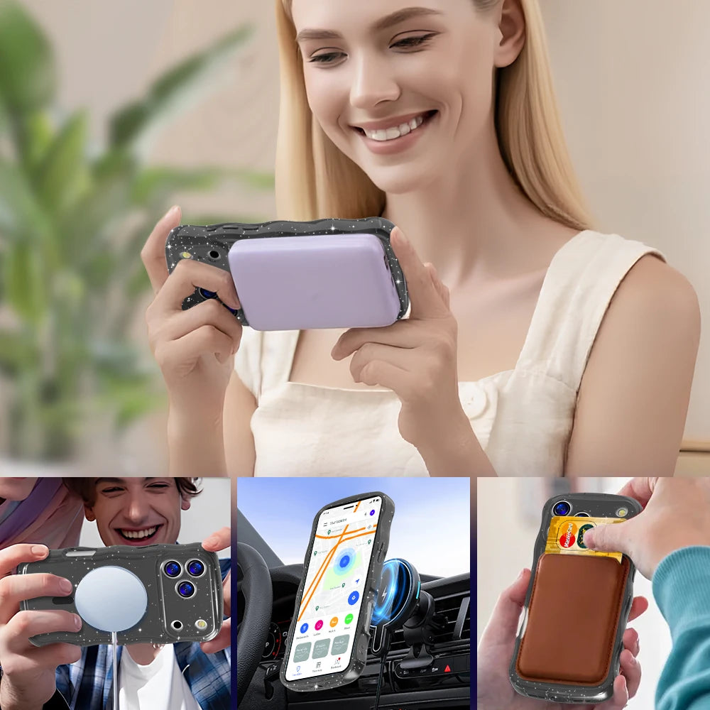 Luxus Magnethülle mit Glanz für iPhone 17 Pro Max