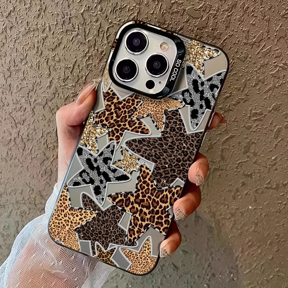 Leopardenprint Stern Design Hülle für iPhone 17