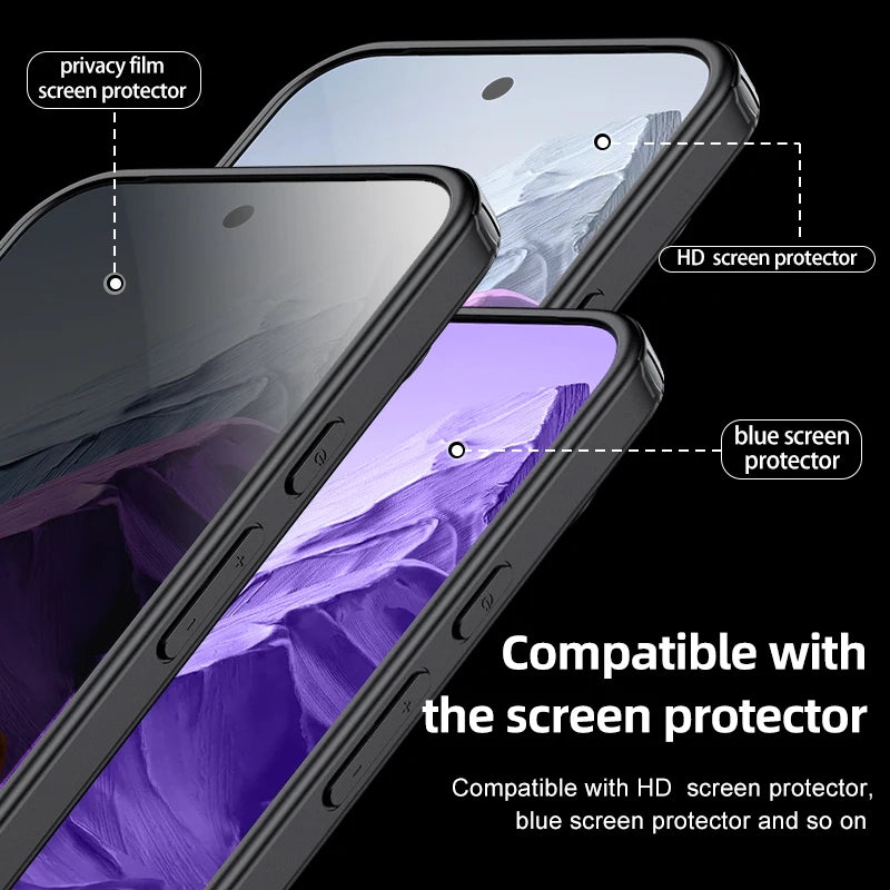 Für Google Pixel 9 Pro XL 8 7 Pro 8a 7a Magsafe-Hülle, mattweiß und klar, kabelloses Laden, stoßfeste magnetische Rüstungsabdeckung