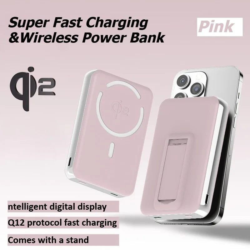 10000mAh Qi2 Power Bank with Stand for iPhone