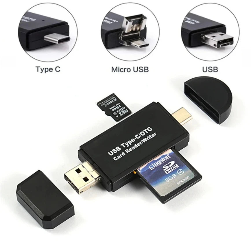 5-in-1 USB Typ C Kartenleser für Smartphones Tablets