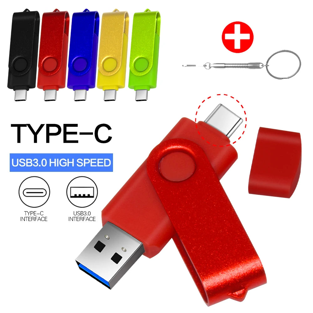 Typ-C USB 3.0 Hochgeschwindigkeits-Flashlaufwerk 2-in-1