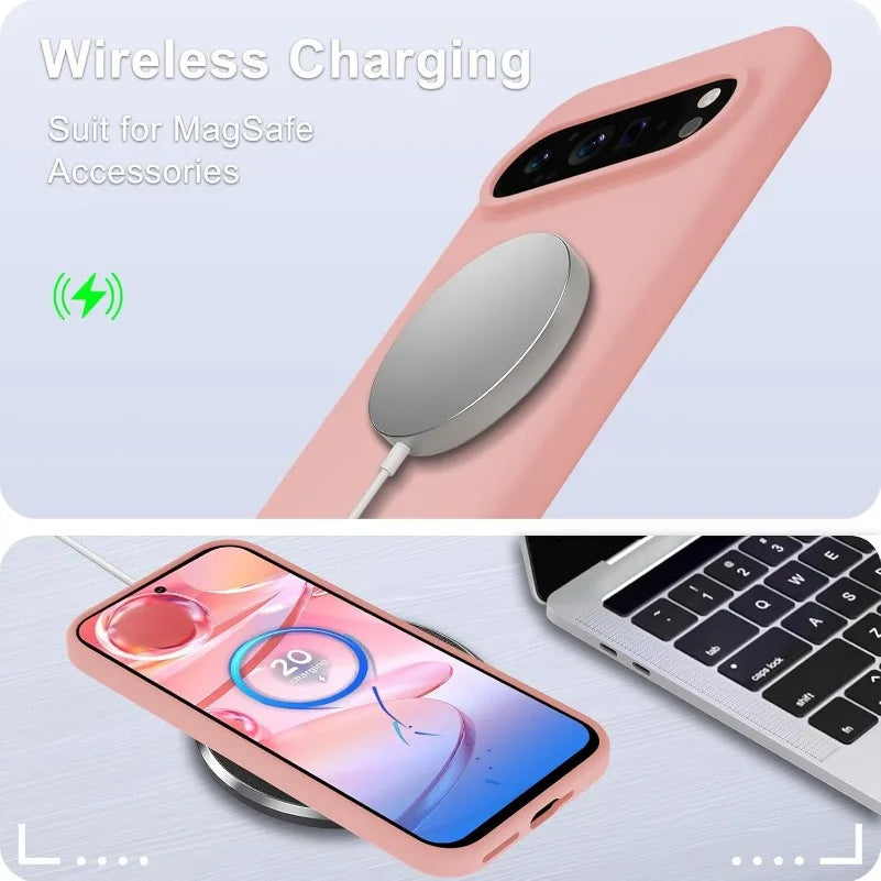 Modische Flüssigsilikonhülle Pixel 5–9 Pro