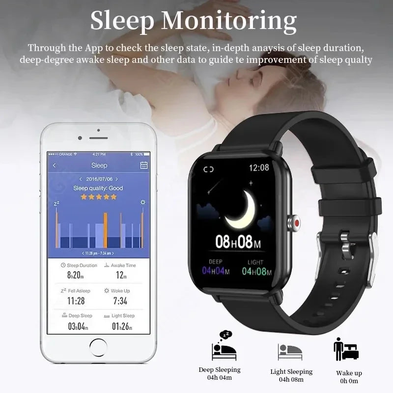 Smartwatch 2024 mit Anrufen, Musik & Temperatur-Messung