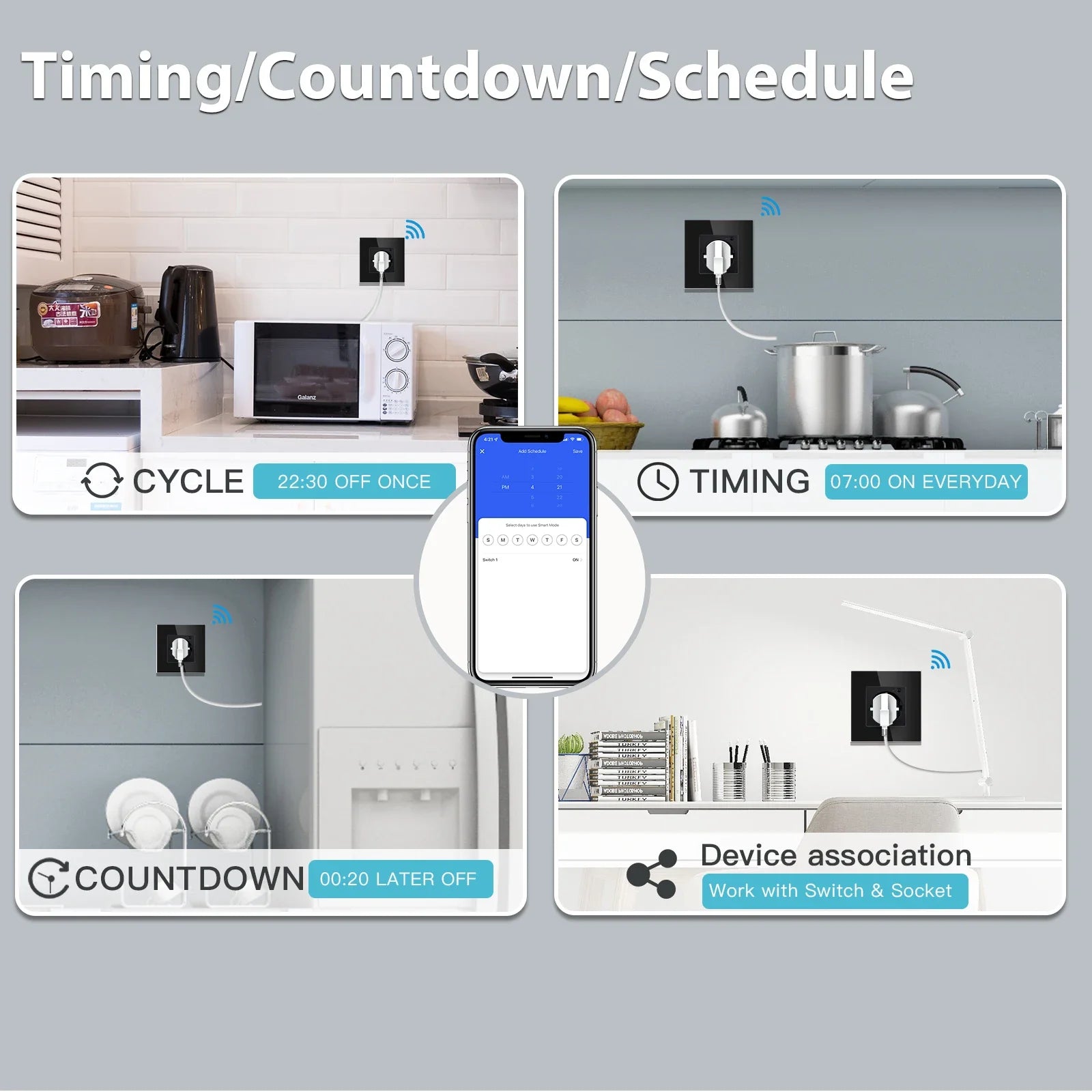 Smart WLAN Steckdose EU USB Typ-C mit Alexa Timer
