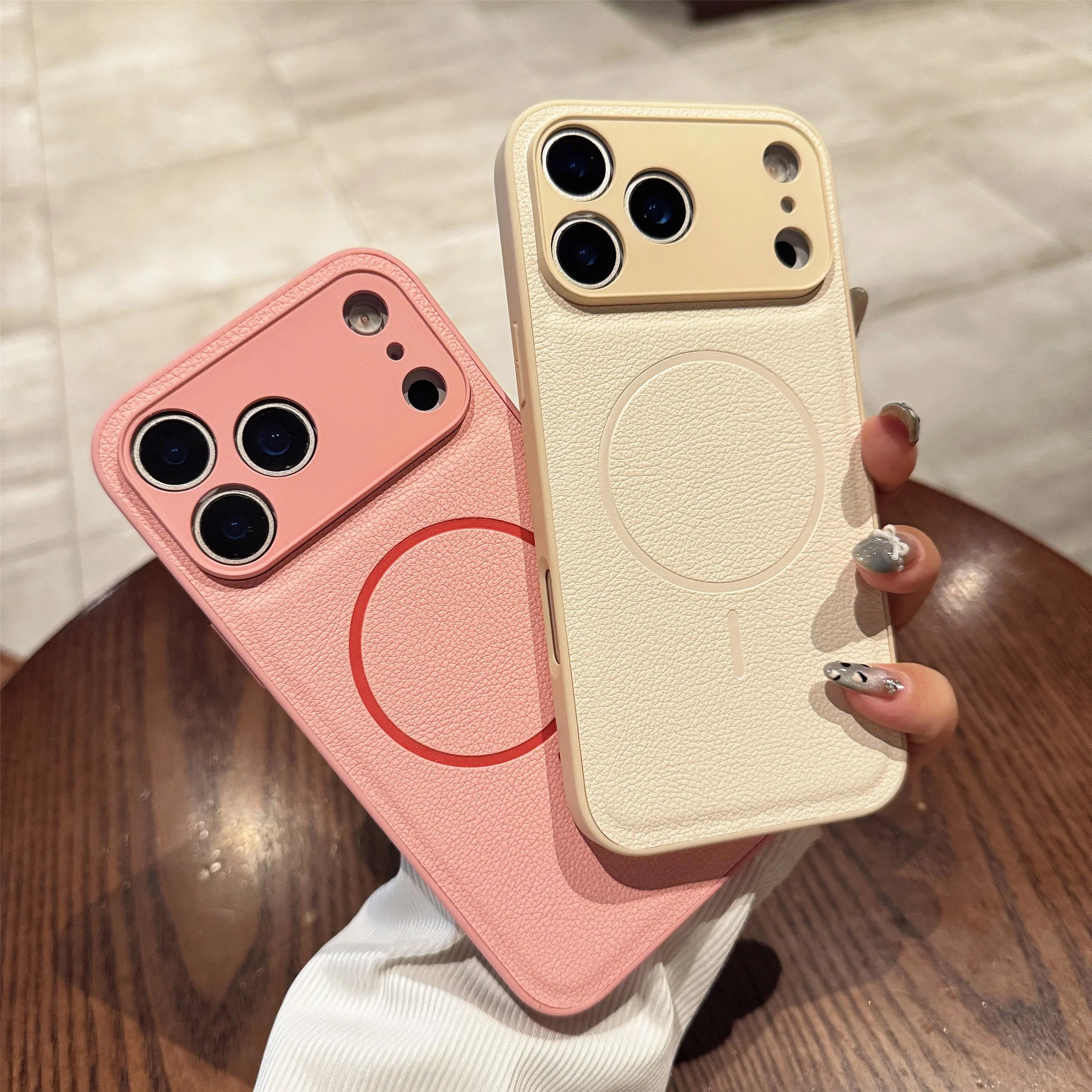Magnetische Ledermuster Hülle für iPhone 17 Pro Max