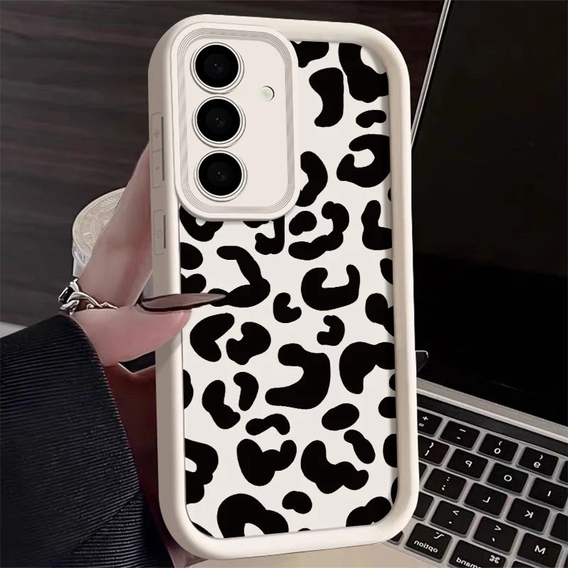 Leoparden Hülle Schwarz für Samsung Galaxy Modelle