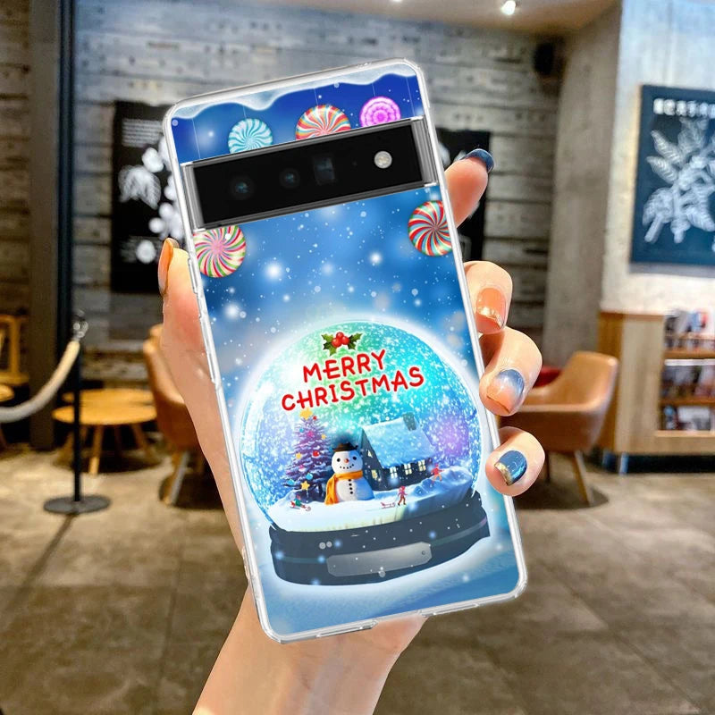 Transparent TPU case with snow motif for Google Pixel 8
