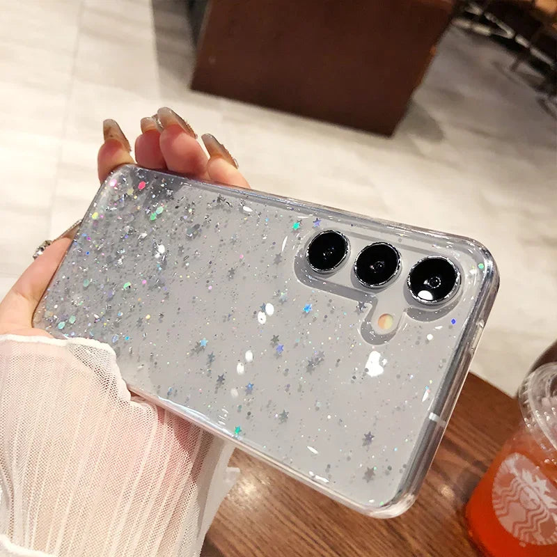 Glitzer Soft Silikon Clear Hülle für Samsung S25 Ultra