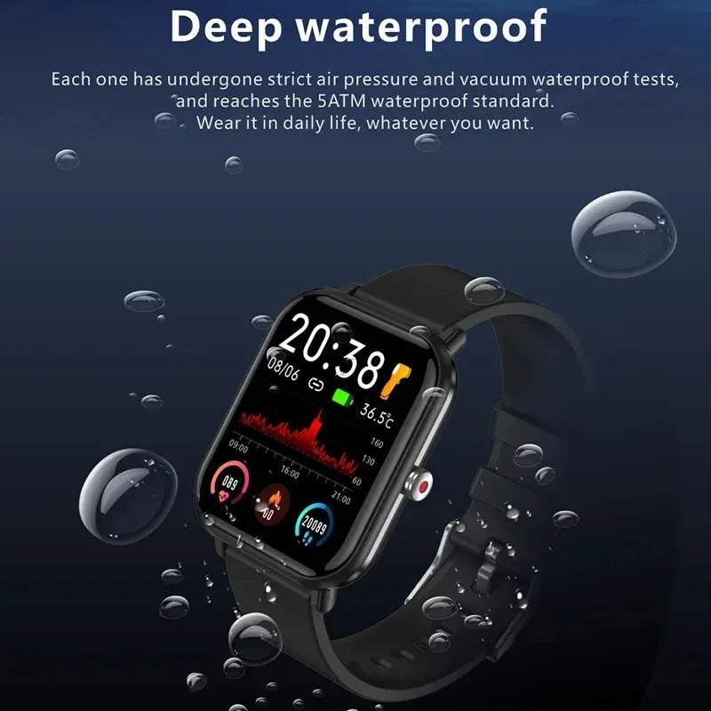 Smartwatch 2024 mit Anrufen, Musik & Temperatur-Messung