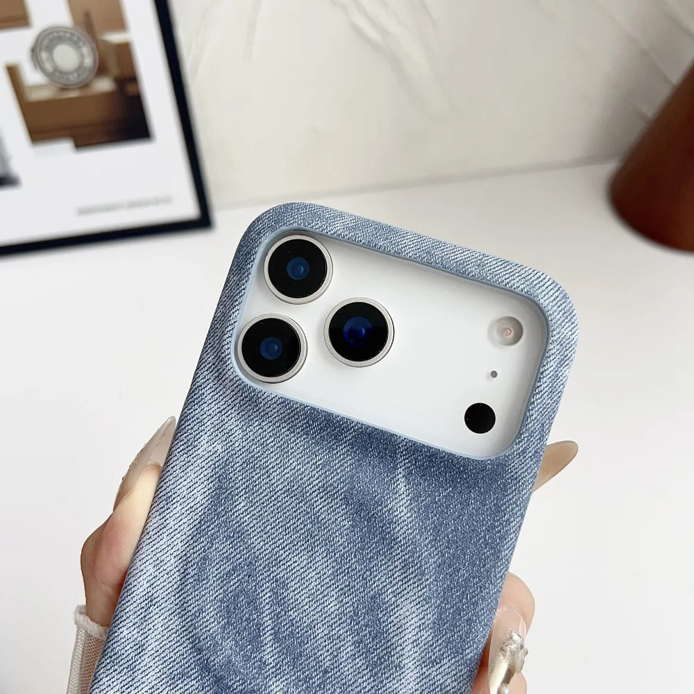 Modische Jeans-Leder Magsafe Magnet Handyhülle