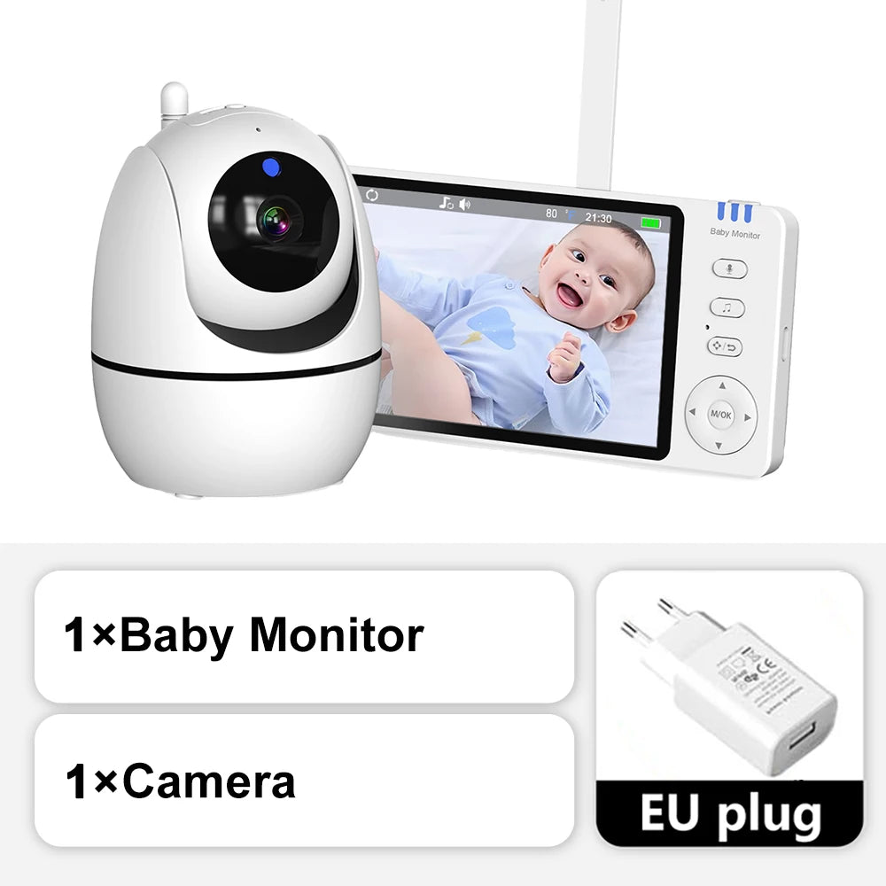 5-inch Baby Monitor PTZ Camera with Temperature &amp; Songs