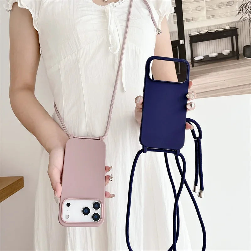 Silikon Lanyard-Hülle iPhone 17 Bonbonfarben