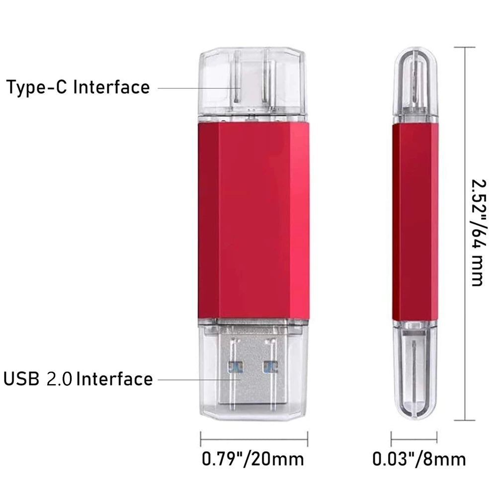 BINFUL 2-in-1 USB-C Stick 512GB–2TB mit Anhänger