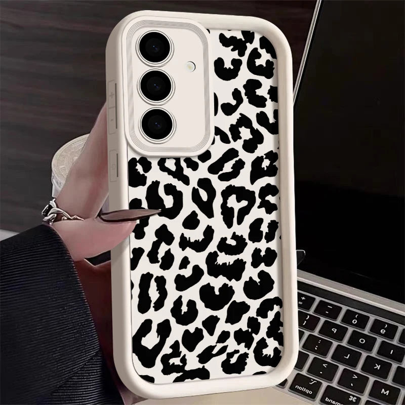 Leoparden Hülle Schwarz für Samsung Galaxy Modelle
