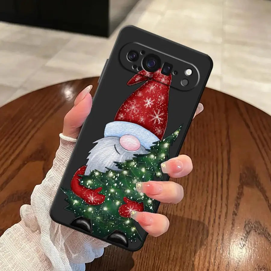 Weiche Weihnachtsmann Handyhülle TPU für Google Pixel 8 9 10 stoßfest kratzfest flexibel