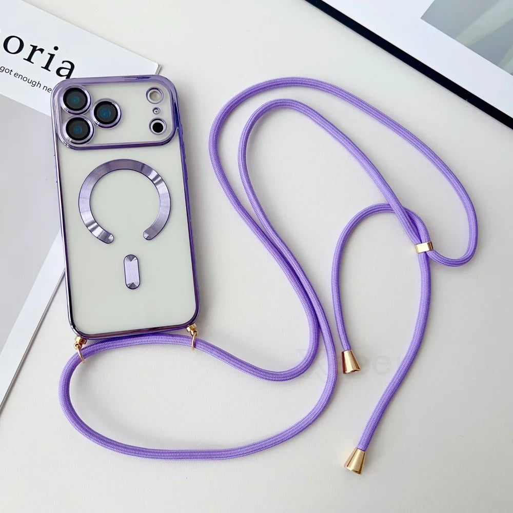iPhone Hülle mit Magnet & Band – Transparent & Soft