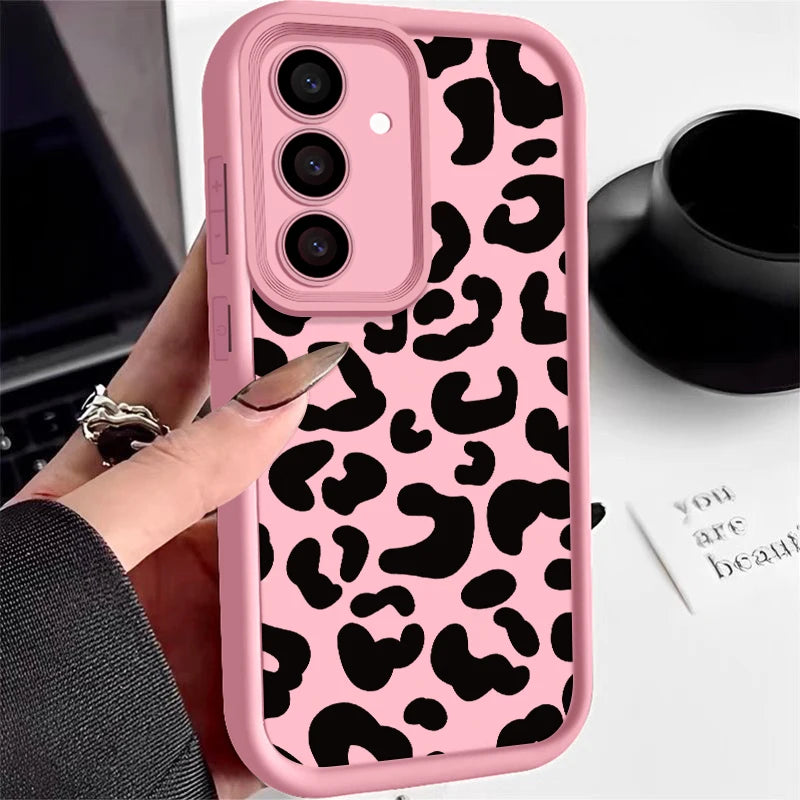 Leoparden Hülle Schwarz für Samsung Galaxy Modelle