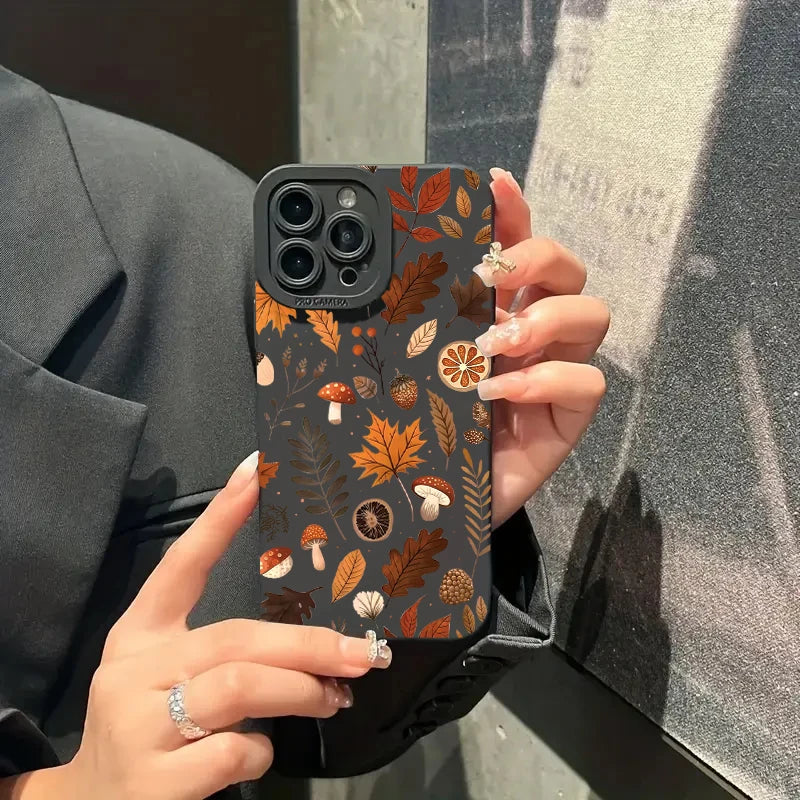 Herbstliche Blätter Hülle für iPhone aus Silikon