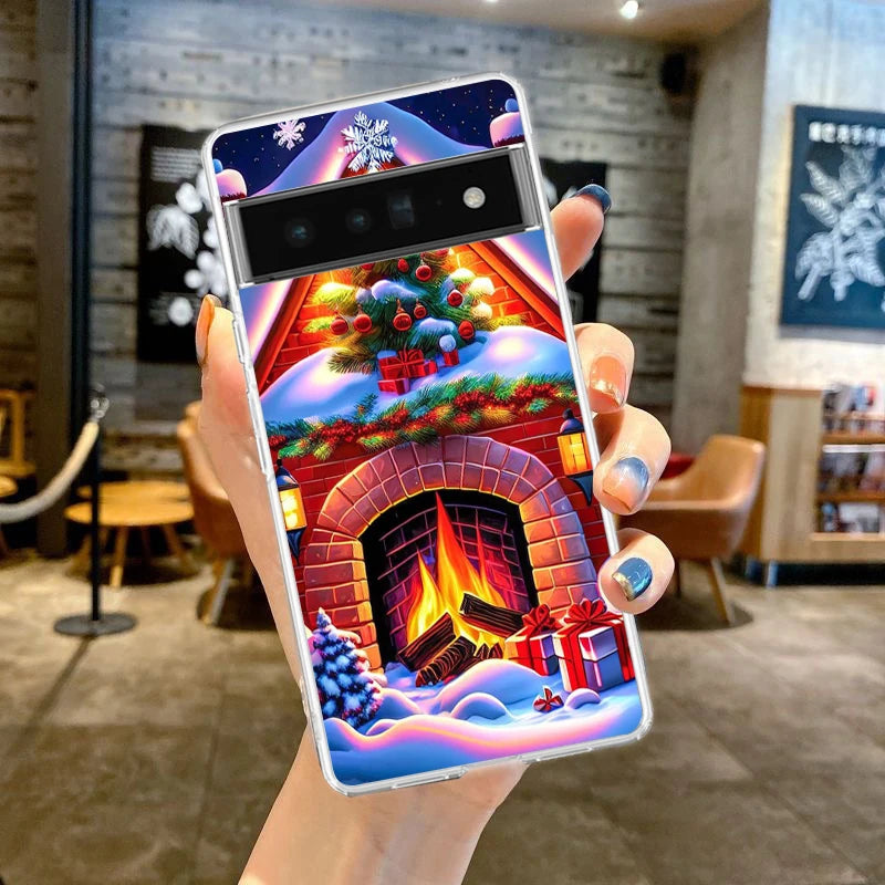 Transparent TPU case with snow motif for Google Pixel 8