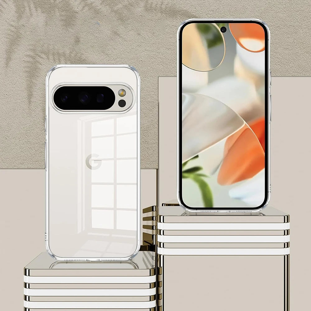 Ultradünne, stoßfeste Silikon-Soft-Hülle für Google Pixel 9A 9, ProXL 8, 8A, 7, 7A, 6, 6A Pro XL 5, transparente Rückseite, klare Schale