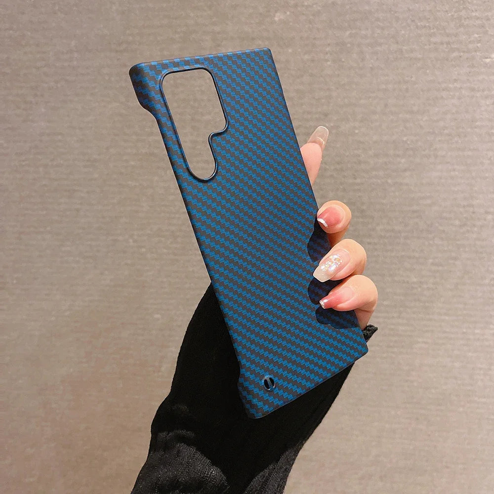 Rahmenlose Carbon-Textur Hülle für Galaxy S24 Ultra