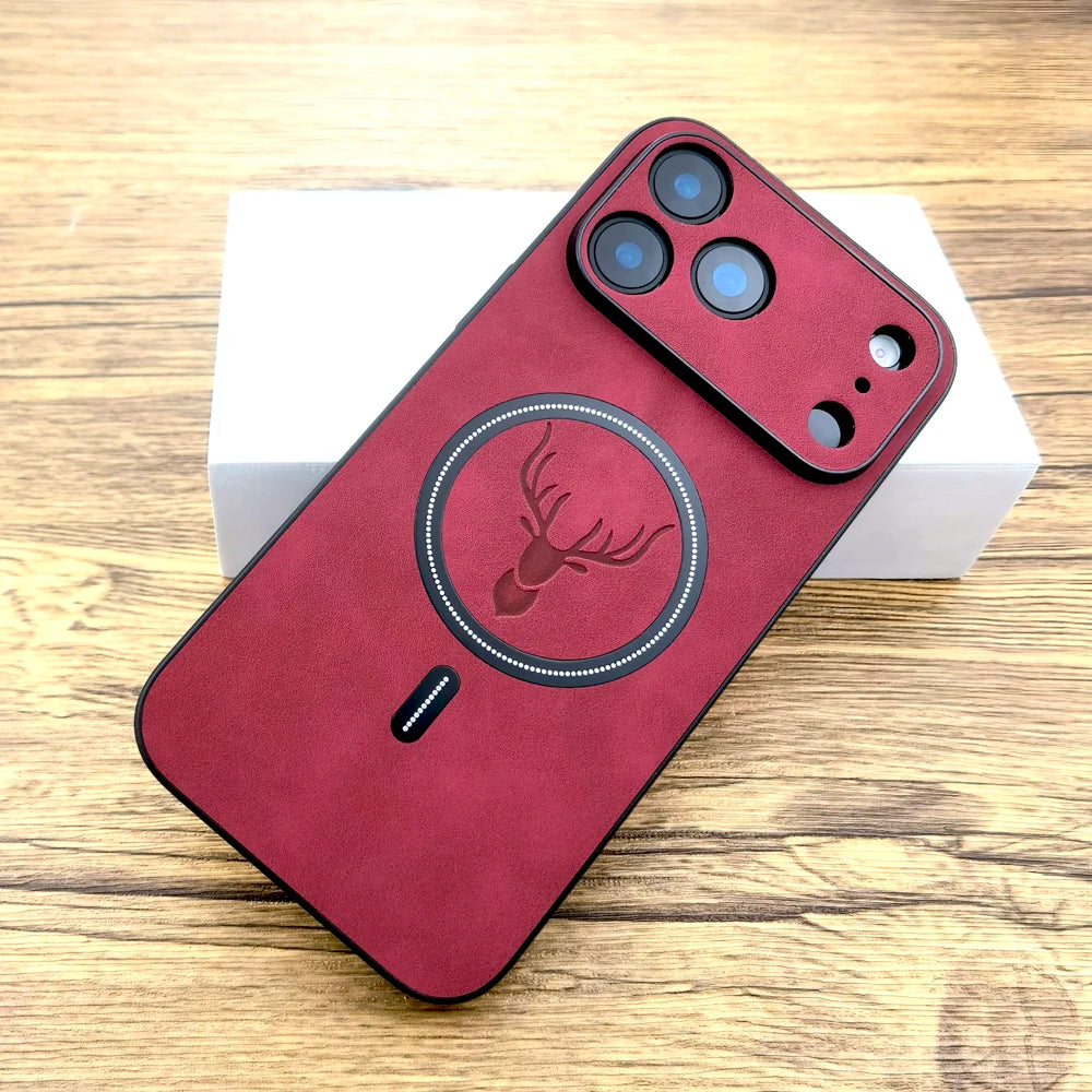 Luxuriöse Kunstlederhülle für iPhone 17 Magsafe