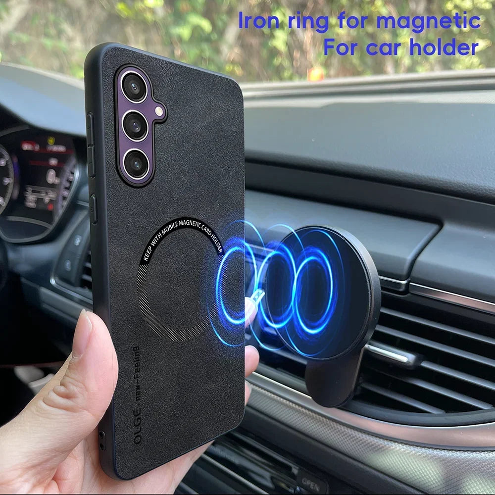 Magnet Lederhülle für Galaxy S25–Note 10 Plus