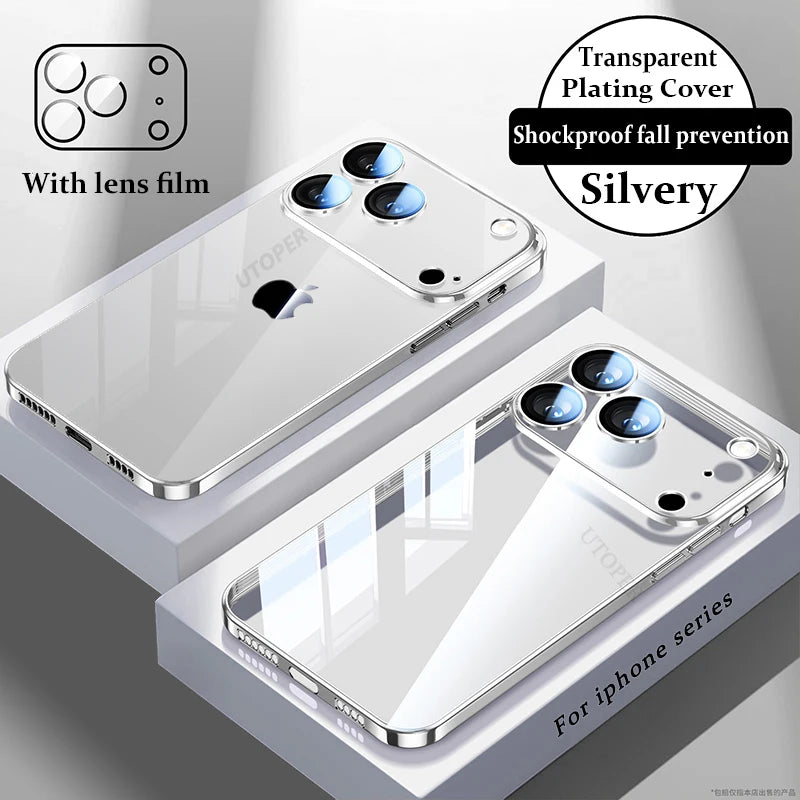 Transparente Anti-Fall-Hülle mit Linsenschutz iPhone 17