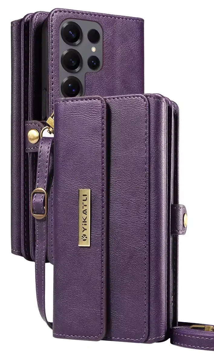 Leder Geldbörse Umhängetasche mit Case für Samsung Galaxy