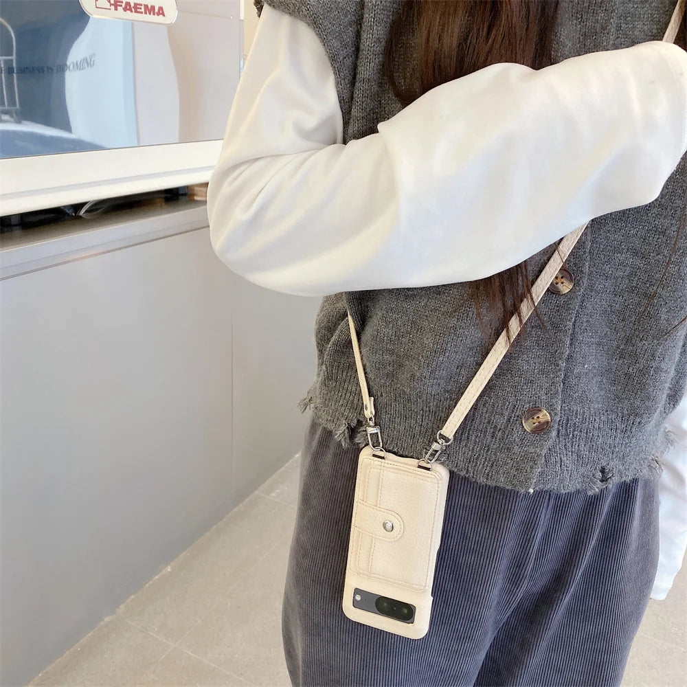 Crossbody Lederhülle für Google Pixel 8 Pro