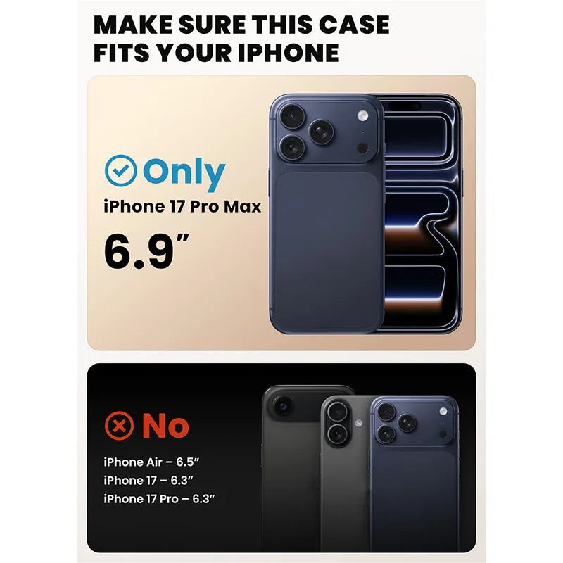 Magnet Flip Case Vollschutz mit Glas & Standfunktion for iPhone 17 Pro Max