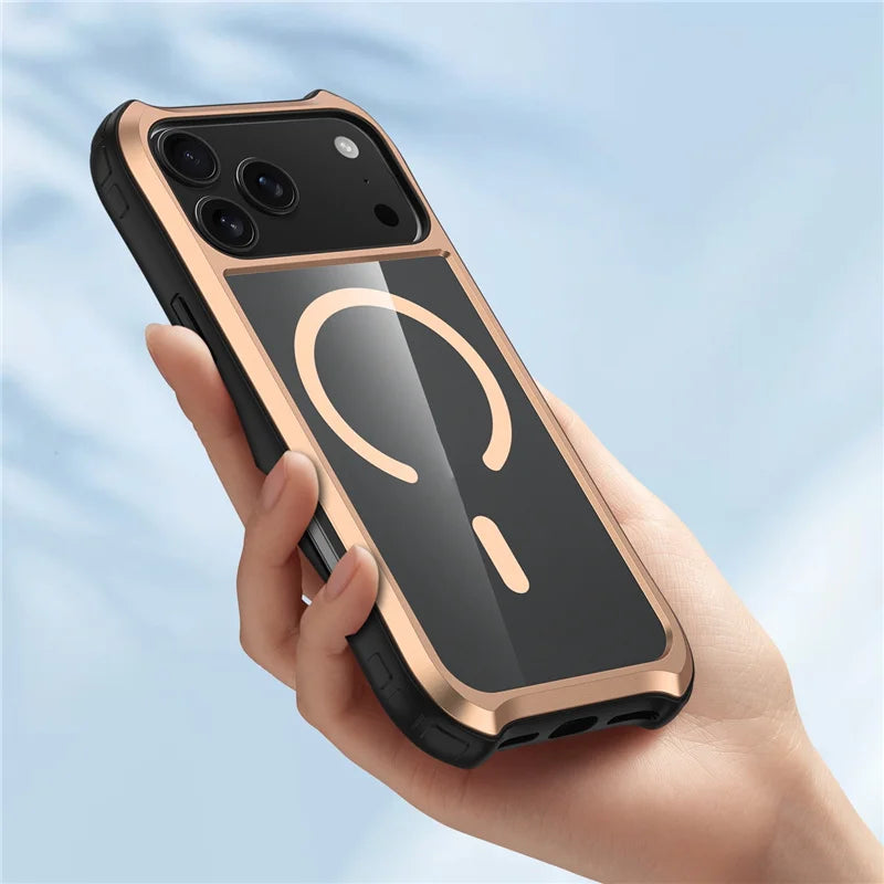 Transparente Aluminiumrahmen-Hülle für iPhone 17 Pro
