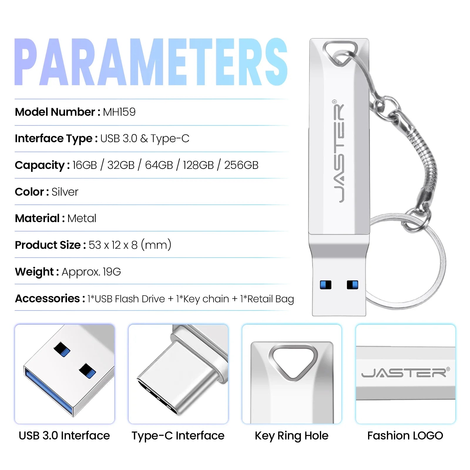 Typ C 3-in-1 USB 3.0 Flash-Laufwerk 16-256 GB