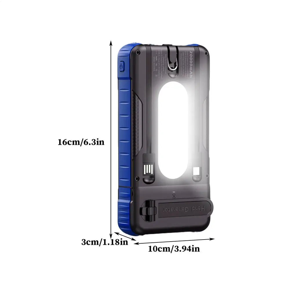 Solar Power Bank with Flashlight &amp; Hand Crank
