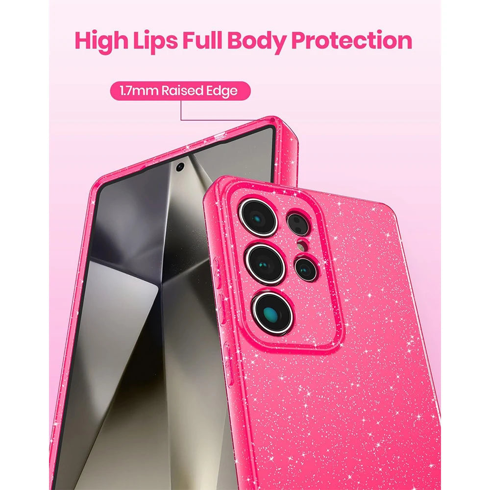 Glitzerhülle für Samsung Galaxy S25 Pink Mädchen