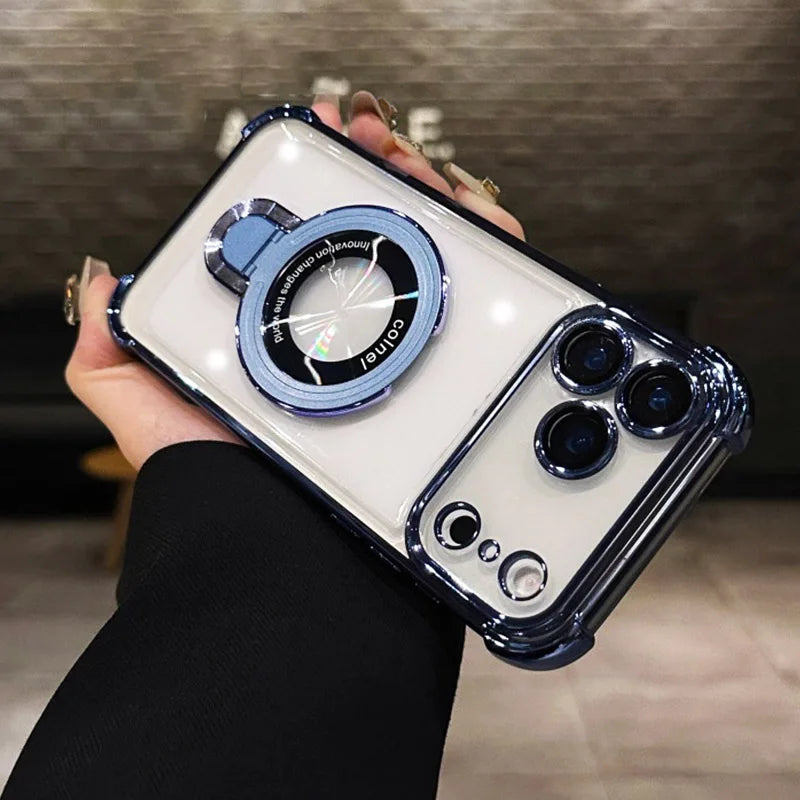 Für iPhone 17 transparente magnetische Halterungshülle